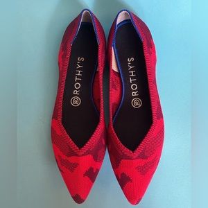 Rothy’s Red Camo Point Flats